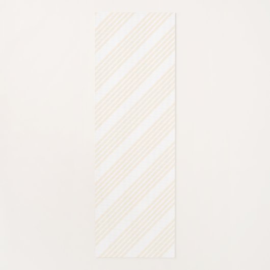Tapis De Yoga Motif à cinq rayures beige et blanc (Devant)