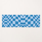 Tapis De Yoga Motif À damiers bleu (Devant (Horizontal))