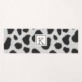 Tapis De Yoga Motif à fausse fourrure de vache noire et blanche (Devant (Horizontal))