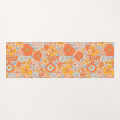 Tapis De Yoga Motif à fleurs Orange Retro (Devant (Horizontal))