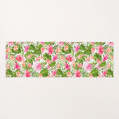 Tapis De Yoga Motif à hibiscus palm monstère tropicale (Devant (Horizontal))