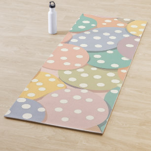 Tapis De Yoga Motif à points Polka sans couleur pastel