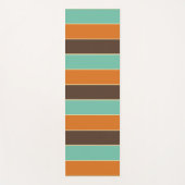 Tapis De Yoga Motif à rayures vert, noir et orange (Devant)
