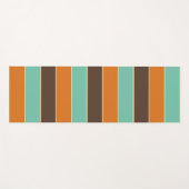 Tapis De Yoga Motif à rayures vert, noir et orange (Devant (Horizontal))