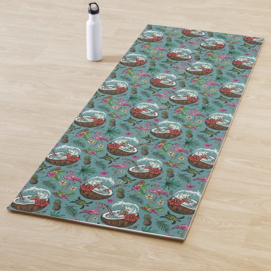 Tapis De Yoga Motif à thème tropical surf rétro (En situation)
