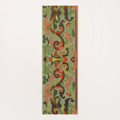 Tapis De Yoga Motif Abstrait chinois d'antiquité vert olive (Dos)