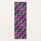 Tapis De Yoga motif Abstrait de fleurs vert pourpre (Devant)