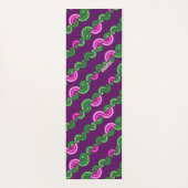 Tapis De Yoga motif Abstrait de fleurs vert pourpre (Dos)