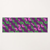 Tapis De Yoga motif Abstrait de fleurs vert pourpre (Devant (Horizontal))