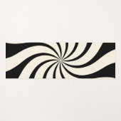 Tapis De Yoga Motif Abstrait en noir et amande (Devant (Horizontal))