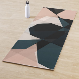 Tapis De Yoga Motif Abstrait géométrique Beige Noir moderne