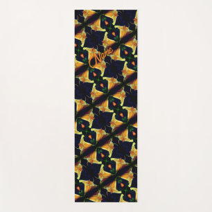 Tapis De Yoga Motif Abstrait Lily Jaune Personnalisé