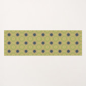 Tapis De Yoga Motif Abstrait noir et jaune rétro (Dos (Horizontal))