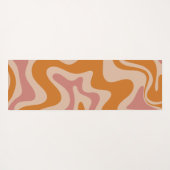 Tapis De Yoga Motif Abstrait Orange Rose rétro (Dos (Horizontal))