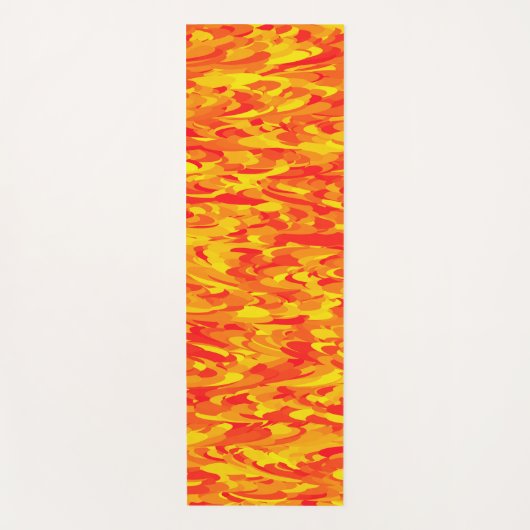 Tapis De Yoga Motif Abstrait orange rouge jaune (Devant)
