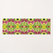 Tapis De Yoga Motif Abstrait Paire Fleur Rouge Et Blanc (Devant (Horizontal))