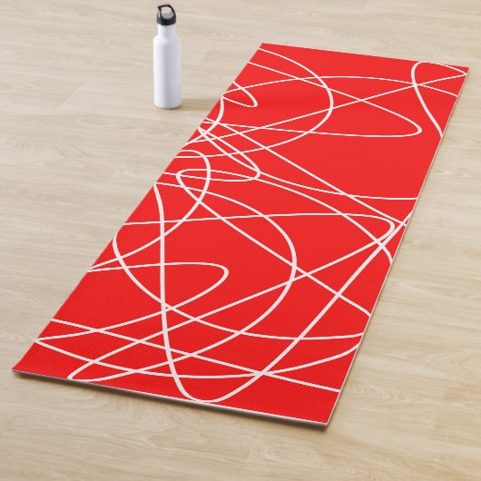 Tapis De Yoga motif Abstrait - rouge. (En situation)