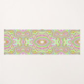 Tapis De Yoga Motif Abstrait Trippy Retro Rose et Lime Green (Devant (Horizontal))