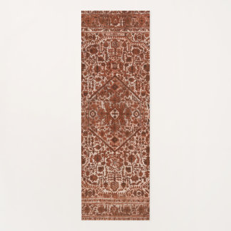 Tapis De Yoga motif antique oriental marron