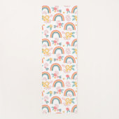Tapis De Yoga Motif arc-en-ciel fleuri coloré (Devant)