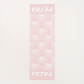 Tapis De Yoga Motif art déco blanc et rose pâle (Dos)