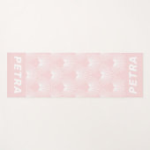 Tapis De Yoga Motif art déco blanc et rose pâle (Devant (Horizontal))