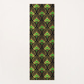 Tapis De Yoga Motif Art déco or et vert sur noir (Devant)