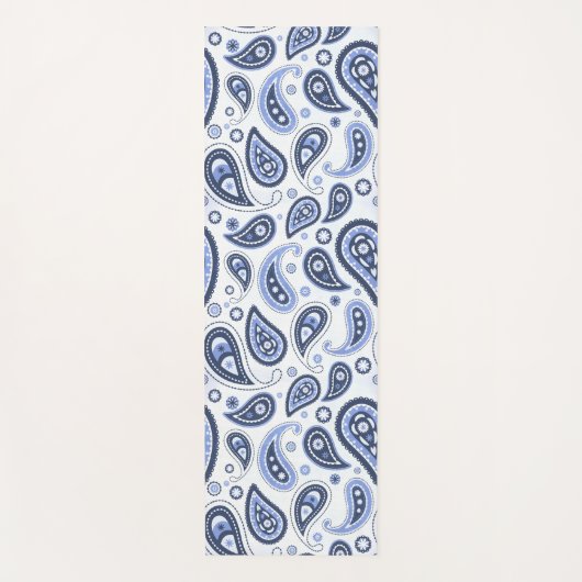 Tapis De Yoga Motif Blue Paisley (Devant)