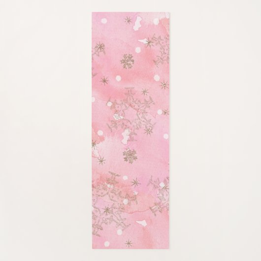 Tapis De Yoga Motif Boho de Noël rose (Devant)