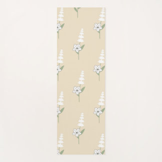 Tapis De Yoga Motif botanique beige floral