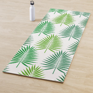 Tapis De Yoga Motif botanique feuille de palme vert