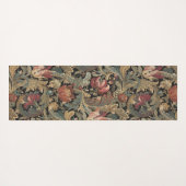 Tapis De Yoga Motif botanique floral botanique vintage sombre et (Dos (Horizontal))
