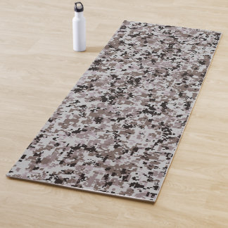 Tapis De Yoga Motif camouflage numérique – Noir-Gris SM