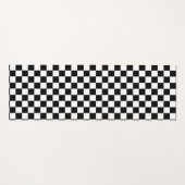 Tapis De Yoga Motif Checkered noir et blanc (Devant (Horizontal))