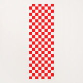 Tapis De Yoga Motif chèque À damiers blanc rouge (Dos)