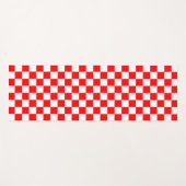 Tapis De Yoga Motif chèque À damiers blanc rouge (Devant (Horizontal))