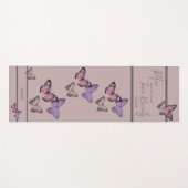 Tapis De Yoga Motif chic de typographie et de papillon - (Devant (Horizontal))