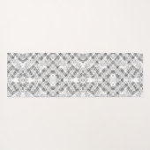 Tapis De Yoga Motif chic noir et blanc rayures et fleurs (Dos (Horizontal))