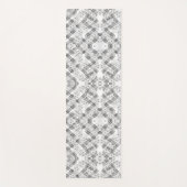 Tapis De Yoga Motif chic noir et blanc rayures et fleurs (Devant)