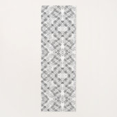Tapis De Yoga Motif chic noir et blanc rayures et fleurs (Dos)