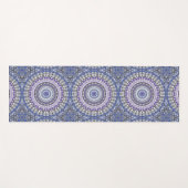 Tapis De Yoga Motif circulaire géométrique Mandala bleu et viole (Devant (Horizontal))