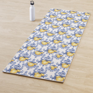 Tapis De Yoga Motif Citron Méditerranéen