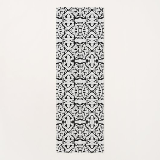 Tapis De Yoga Motif Cool noir et blanc rustique (Devant)