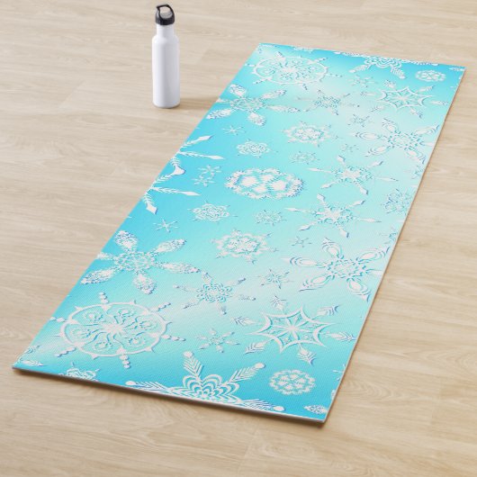 Tapis De Yoga Motif Crystal Snowflakes (En situation)