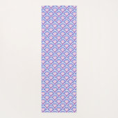 Tapis De Yoga motif damassé floral bleu (Dos)