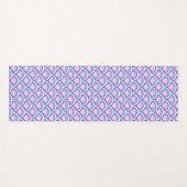 Tapis De Yoga motif damassé floral bleu (Devant (Horizontal))