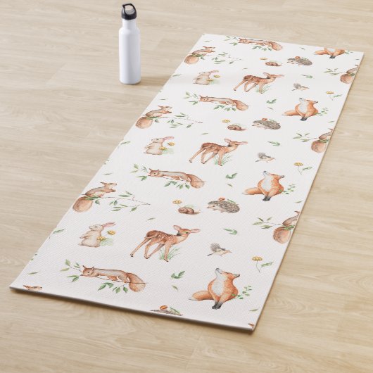Tapis De Yoga Motif d'amis animaux de bois mignon (En situation)