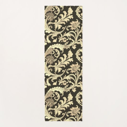 Tapis De Yoga Motif d'antiquités Brown Fleur (Devant)