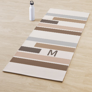Tapis De Yoga Motif d'art des bandes géométriques personnalis