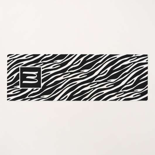 Tapis De Yoga Motif d'art Monogram Cute Zebra Stripes (Devant (Horizontal))